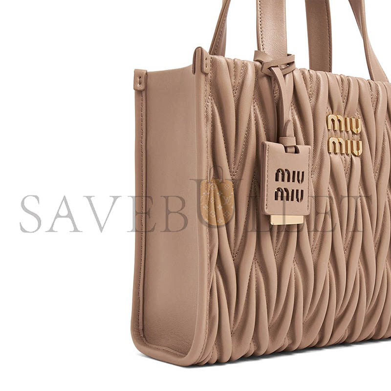 MIU MIU MATELASSÉ LEATHER TOTE BAG FOR 5BG263 (24*20.5*8cm)